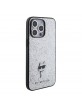 Karl Lagerfeld iPhone 15 Pro Max Hülle Case Glitter Choupette PIN Silber