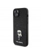 Karl Lagerfeld iPhone 15 Plus / 14 Plus Case IKONIK FIXED GLITTER Black