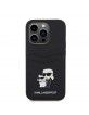 Karl Lagerfeld iPhone 15 Pro Case SAFFIANO CARDSLOT Black