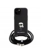 Karl Lagerfeld iPhone 15 Case Crossbody Saffiano Karl Ikonik Black