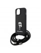 Karl Lagerfeld iPhone 15 Plus Case Crossbody Saffiano Karl Ikonik Black
