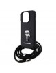 Karl Lagerfeld iPhone 15 Pro Case Crossbody Saffiano Karl Ikonik Black
