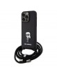 Karl Lagerfeld iPhone 15 Pro Max Case Ikonik Metal Pin Crossbody Black