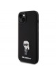Karl Lagerfeld iPhone 15 Plus / 14 Plus Case Ikonik Metal Pin Silicone Black