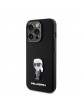 Karl Lagerfeld iPhone 15 Pro Case Ikonik Metal Pin Silicone Black
