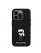 Karl Lagerfeld iPhone 15 Pro Hülle Case Ikonik Metal Pin Silikon Schwarz