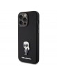 Karl Lagerfeld iPhone 15 Pro Max Case Ikonik Metal Pin Silicone Black