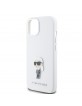 Karl Lagerfeld iPhone 15 14 13 Case Ikonik Metal Pin Silicone White