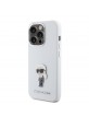 Karl Lagerfeld iPhone 15 Pro Hülle Case Ikonik Metal Pin Silikon Weiß