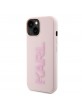 Karl Lagerfeld iPhone 15 Hülle Case Cover 3D Rubber Glitter Rosa Pink