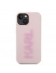 Karl Lagerfeld iPhone 15 Plus 14 Plus Hülle Case 3D Rubber Glitter Rosa