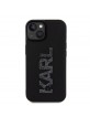 Karl Lagerfeld iPhone 15 Plus 14 Plus Hülle Case 3D Rubber Glitter Schwarz