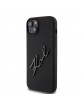 Karl Lagerfeld iPhone 15 Plus 14 Plus Hülle Case Signatur Silikon Schwarz