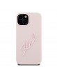 Karl Lagerfeld iPhone 15 14 13 Hülle Case Signatur Silikon Rosa Pink
