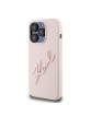 Karl Lagerfeld iPhone 15 Pro Case Signature Silicone Pink