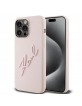 Karl Lagerfeld iPhone 15 Pro Max Case Signature Silicone Pink