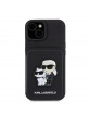 Karl Lagerfeld iPhone 15 14 13 Case Cardslot Stand K & C Black