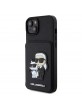 Karl Lagerfeld iPhone 15 Plus / 14 Plus Hülle Case Cardslot Stand K & C Schwarz