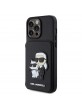 Karl Lagerfeld iPhone 15 Pro Max Hülle Case Cardslot Stand K & C Schwarz