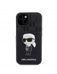 Karl Lagerfeld iPhone 15 14 13 Hülle Case Cover Stand Cardslot Schwarz
