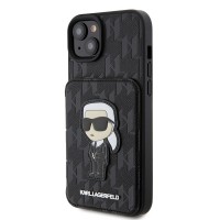 Karl Lagerfeld iPhone 15 Plus / 14 Plus Case Cover Stand Cardslot Black