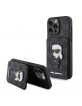 Karl Lagerfeld iPhone 15 Pro Max Case Cardslot Stand Cover Black