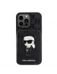 Karl Lagerfeld iPhone 15 Pro Max Case Cardslot Stand Cover Black