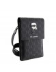 Karl Lagerfeld Smartphone Tasche Saffiano Ikonik Monogram Schwarz