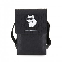 Karl Lagerfeld Smartphone Tasche Saffiano Choupette Monogram Schwarz