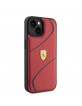 Ferrari iPhone 15 Case Cover Twist Metal Logo Red