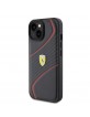 Ferrari iPhone 15 Case Cover Metal Logo Twist Black