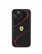 Ferrari iPhone 15 Plus Case Cover Twist Metal Logo Black