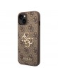 Guess iPhone 15 Case Cover 4G Big Metal Logo Brown