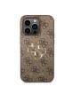 Guess iPhone 15 Pro Case Cover 4G Big Metal Logo Brown