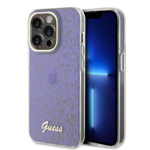 Guess iPhone 15 Pro Hülle Case Cover Mirror Disco Faceted Violett