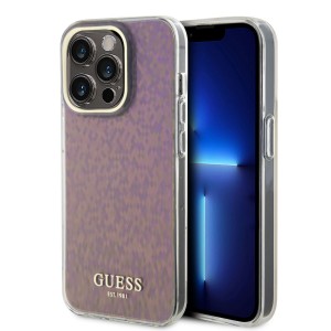 Guess iPhone 15 Pro Case Cover Mirror Disco Faceted Pink