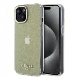Guess iPhone 15 Plus Case Cover Mirror Disco Faceted Gold