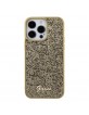 Guess iPhone 15 Pro Max Hülle Case Cover Script Metal Disco Gold