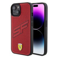 Ferrari iPhone 15 Case Cover Perforated SF Red
