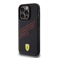 Ferrari iPhone 15 Pro Case Cover Perforated SF Black