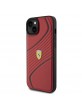 Ferrari iPhone 15 Plus Case Cover Twist Metal Logo Red