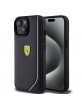Ferrari iPhone 15 Hülle Case Cover Perforated Reflective Schwarz