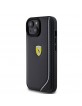 Ferrari iPhone 15 Hülle Case Cover Perforated Reflective Schwarz