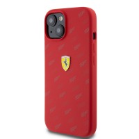 Ferrari iPhone 15 Case Cover Silicone All Over SF Red