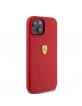 Ferrari iPhone 15 Hülle Case Cover Silikon All Over SF Rot