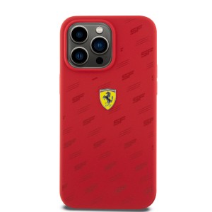 Ferrari iPhone 15 Pro Max Hülle Case Cover Silikon All Over SF Rot