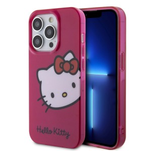 Hello Kitty iPhone 15 Pro Hülle Case Cover Kitty Kopf Rosa Pink