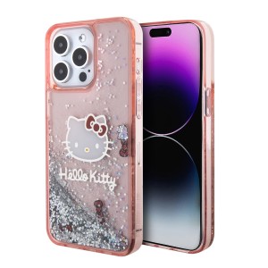 Hello Kitty iPhone 15 Pro Max Case Cover Liquid Glitter Charms Pink