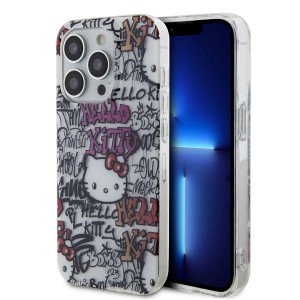 Hello Kitty iPhone 15 Pro Hülle Case Cover Graffiti Tags Weiß
