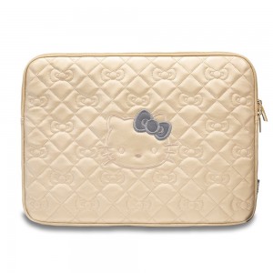 Hello Kitty Notebook Laptop Tablet Tasche Hülle 14" Quilted Bows Gold